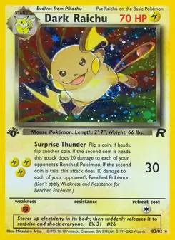 Carta Dark Raichu