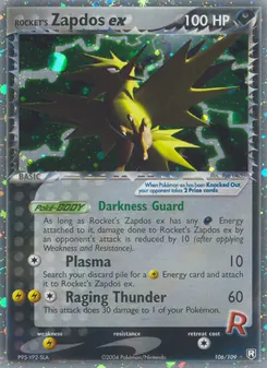 Carta Rocket's Zapdos ex
