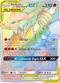 Carta Reshiram e Charizard GX