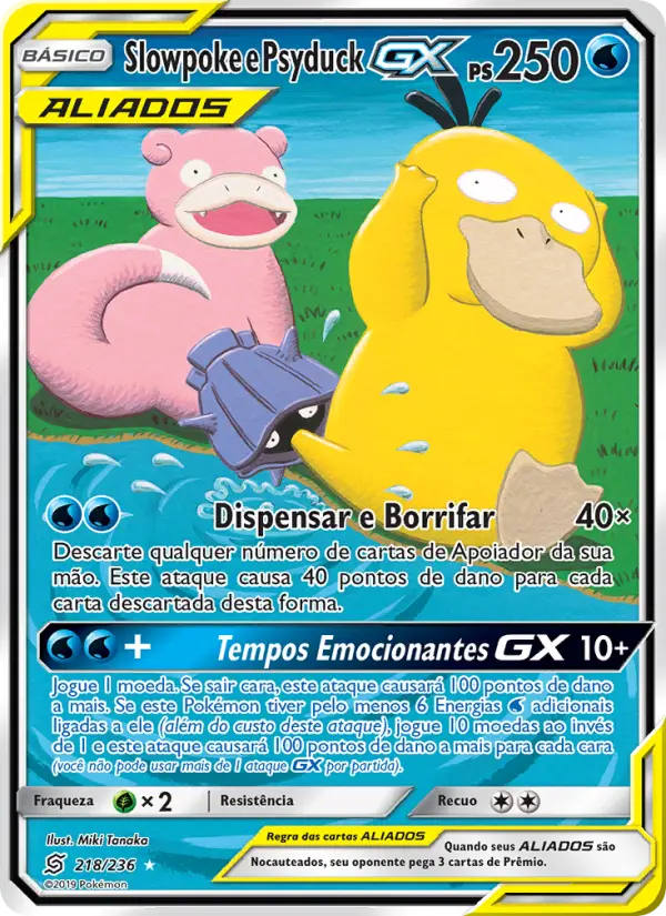 Carta Slowpoke e Psyduck GX