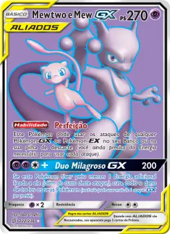 Carta Mewtwo e Mew GX