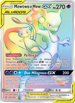 Carta Mewtwo e Mew GX